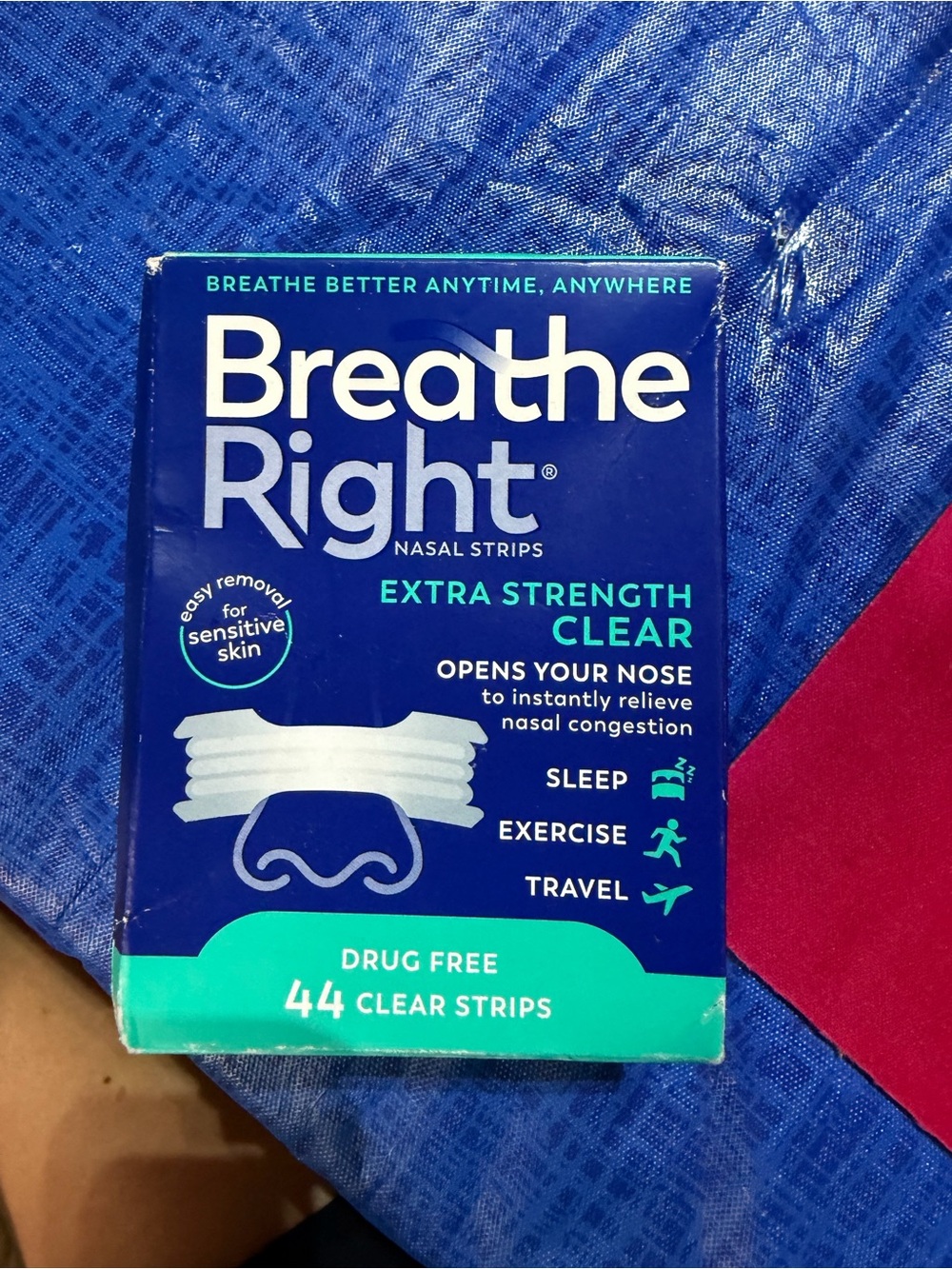 Source Unknown Breathe Right Extra Strength Clear Nasal Strips - Blue & Teal
